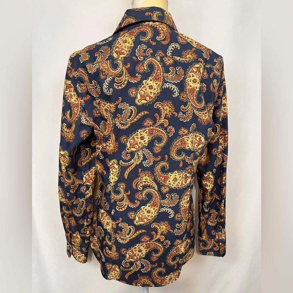 Lands’ End Multicolor Long Sleeve Button Down Blouse - Picture 2 of 6